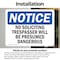 Signmission No Soliciting Trespassers Will Be Presumed OSHA Notice Sign, Vinyl Decal, 14in W x 10in L, 2PK OS-2PACK-NS-D-1014-L-14839 - alternate 6